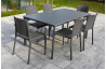 Ensemble table et chaises empilables de jardin 6 personnes Ezpeleta Meet-Hall