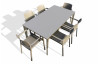 Ensemble table et fauteuils empilables de jardin 6 personnes Ezpeleta Meet-Dock