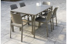 Ensemble table et fauteuils empilables de jardin 6 personnes Ezpeleta Meet-Dock