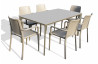 Ensemble table et fauteuils empilables de jardin 6 personnes Ezpeleta Meet-Hall