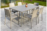 Ensemble table et fauteuils empilables de jardin 6 personnes Ezpeleta Meet-Hall