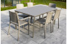 Ensemble table et chaises empilables de jardin 6 personnes Ezpeleta Meet-Hall