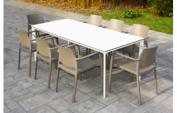 Ensemble table et fauteuils de jardin 8 personnes Ezpeleta Meet-Dock