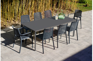 Ensemble table et chaises de jardin 8 personnes Ezpeleta Meet-Park