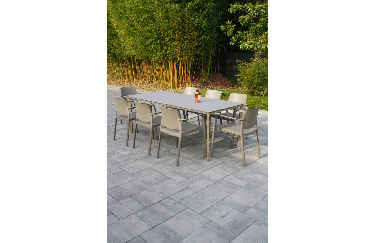 Ensemble table et chaise de jardin 8 personnes - MEET + HOP - EZPELETA