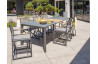 Ensemble table extensible et fauteuils de jardin pliants 6 personnes en aluminium & HPL Paris Garden HONFLEUR