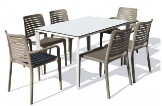 Ensemble table et chaises de jardin 6 personnes Ezpeleta Meet-Park