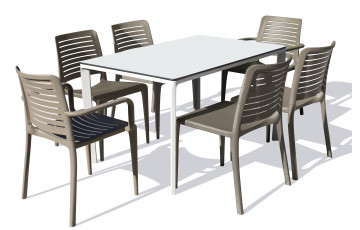 Ensemble table et chaises de jardin 6 personnes Ezpeleta Meet-Park