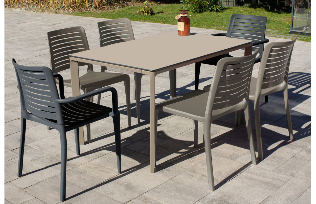 Ensemble table et chaises de jardin 6 personnes Ezpeleta Meet-Park