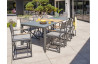 Ensemble table extensible et fauteuils de jardin pliants 8 personnes en aluminium & HPL Paris Garden HONFLEUR
