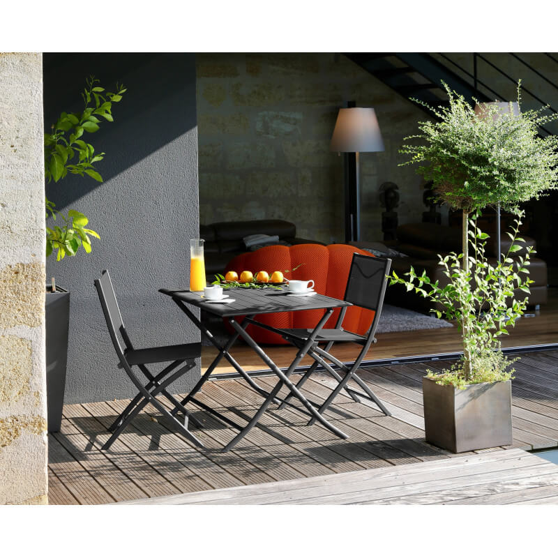 Table de jardin Lorita pliante 70 x 70 cm en Aluminium - Proloisirs.