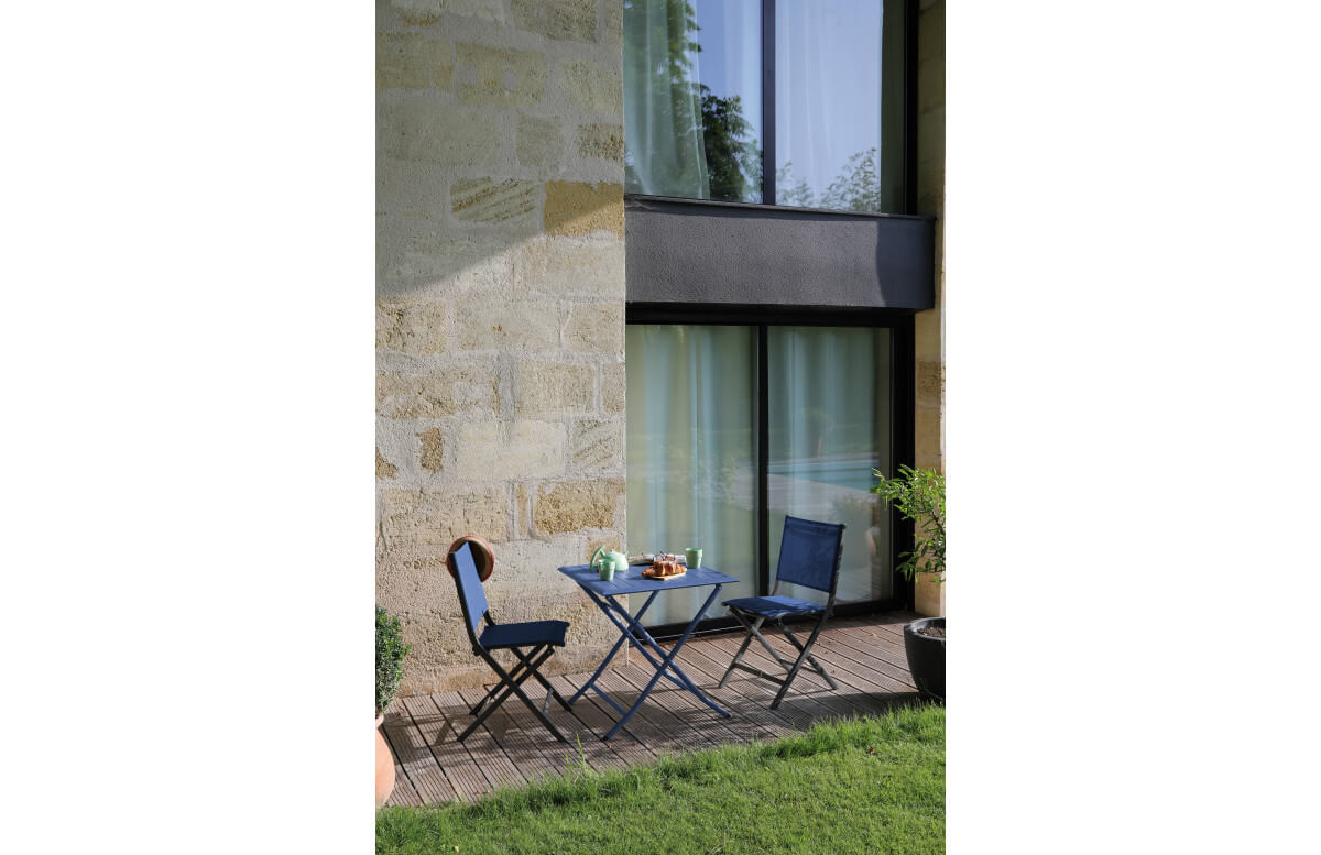 Table pliante de jardin 2 personnes en aluminium - LORITA - Alizé