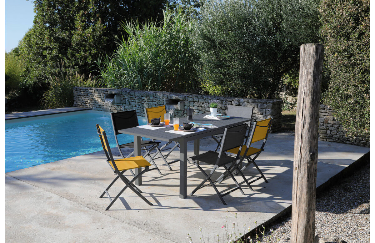 Table de jardin extensible en aluminium 4-6 personnes - GENES - Alizé