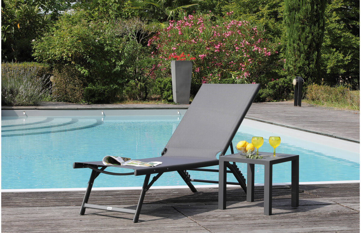 Table basse de jardin en aluminium 2 personnes - LOU - Alizé