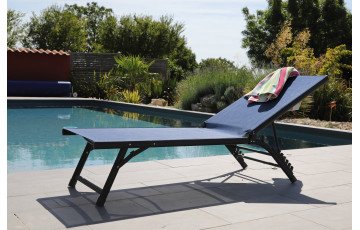 Bain de soleil pliant multi-positions en aluminium - JERSEY - Alizé