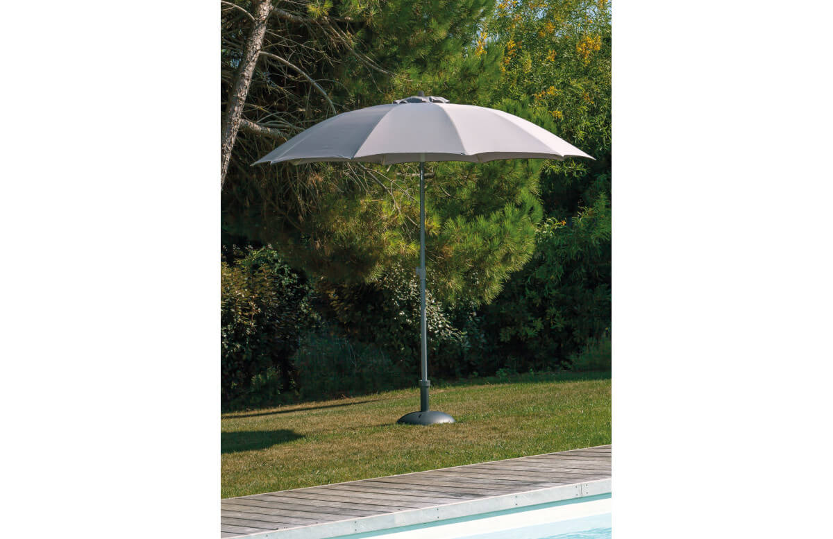 Parasol de jardin rond inclinable déperlant en aluminium - Alizé