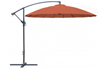 Parasol de jardin rond déporté inclinable en aluminium et polyester - Alizé