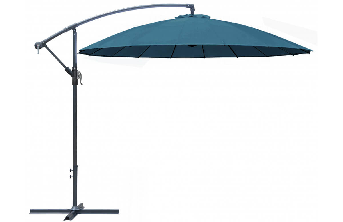 Parasol de jardin rond déporté inclinable en aluminium et polyester - Alizé