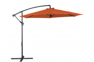 Parasol de jardin rond déporté en acier et polyester - Alizé