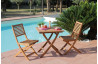 Table pliante de jardin en bois 2 personnes - SOPHIE aspect teck - Alizé