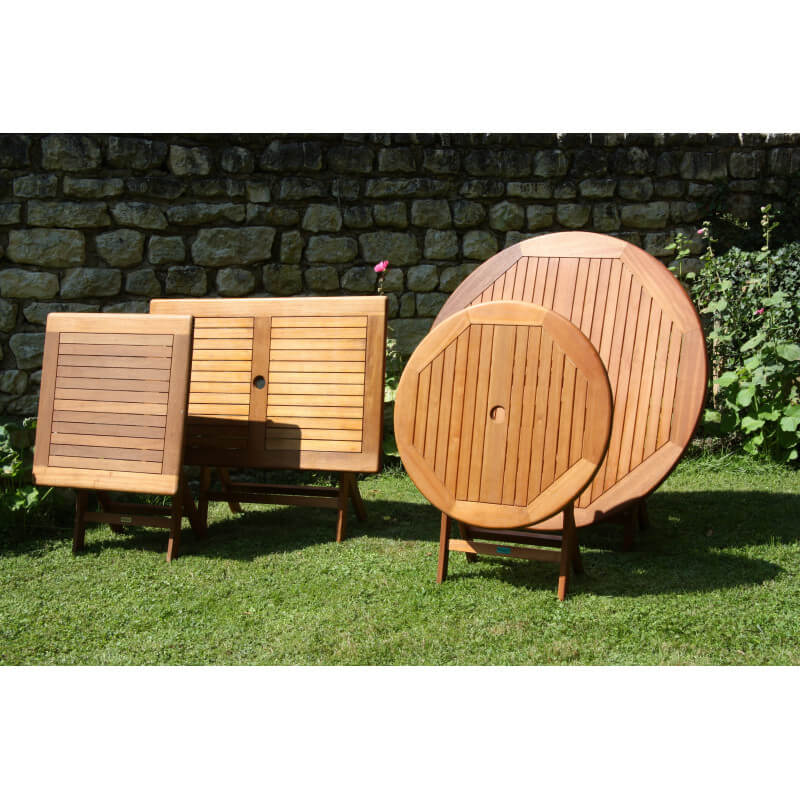 Table de jardin 2 personnes pliable en bois massif LARY