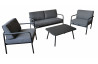 Salon de jardin bas empilable en aluminium 4 personnes - DUCA graphite - Alizé