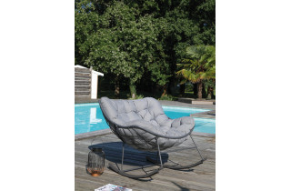 Rocking chair en acier - ROYAL gris - Alizé