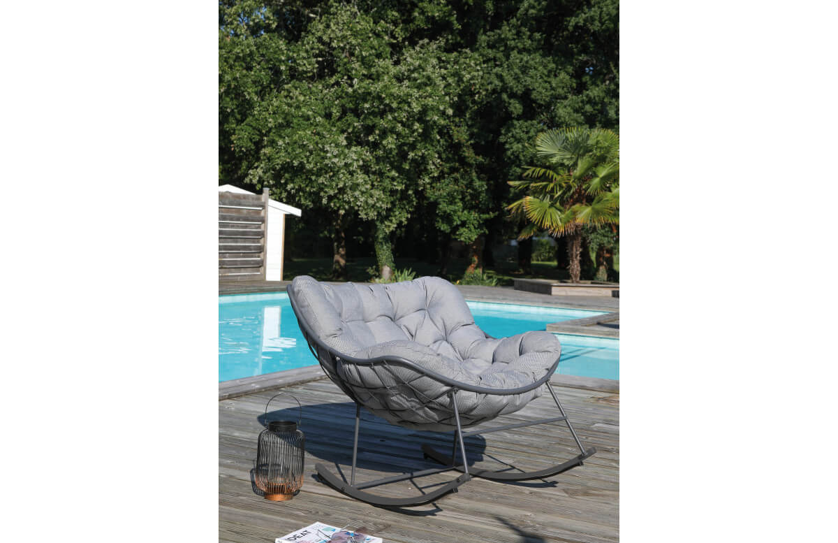 Rocking chair en acier - ROYAL gris - Alizé