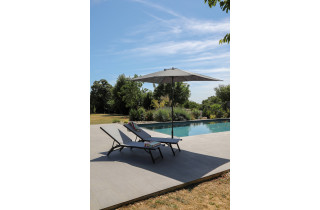 Parasol de jardin rectangulaire inclinable 300X200 déperlant en aluminium et polyester - Alizé