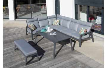 Salon de jardin bas d’angle Le Marseille ProLoisirs en aluminium 4-6 personnes