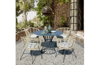 Table de jardin en acier 4-6 personnes - HOLLAND gris anthracite - ProLoisirs