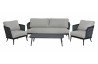 Salon de jardin bas en aluminium 4-5 personnes - TIM graphite - ProLoisirs