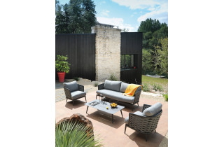 Salon de jardin bas en aluminium 4-5 personnes - TIM graphite - ProLoisirs