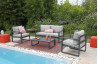 Salon de jardin bas en aluminium 4 personnes - MOJITO - ProLoisirs