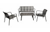 Salon de jardin bas empilable en aluminium 4 personnes - BITTI - ProLoisirs