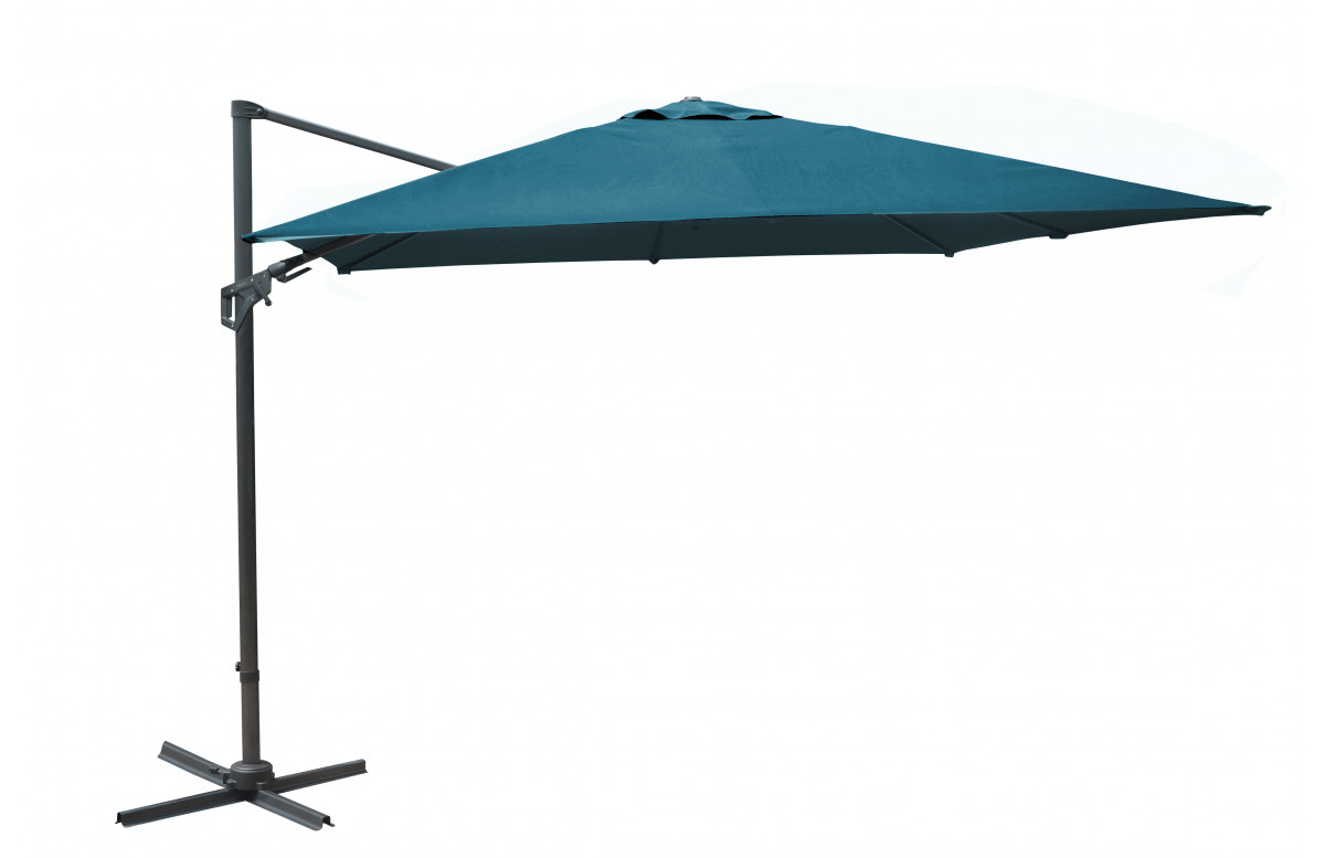 Parasol de jardin carré déporté inclinable 300X300 en aluminium et polyester - ProLoisirs