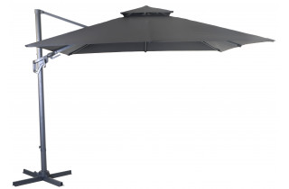 Parasol de jardin carré déporté inclinable 300X300 en aluminium et polyester - ProLoisirs