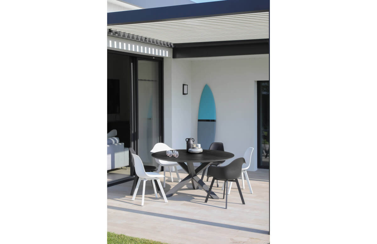 Table de jardin en aluminium et céramique - TABLE gris - ProLoisirs