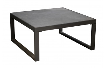 Table basse de jardin carrée en aluminium et céramique 2-4 personnes - MANHATTAN graphite - ProLoisirs