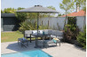 Salon de jardin bas multi-positions en aluminium 6-8 personnes - ROYAN II gris - ProLoisirs