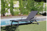 Bain de soleil à roulettes empilable en aluminium - FLORENCE - ProLoisirs