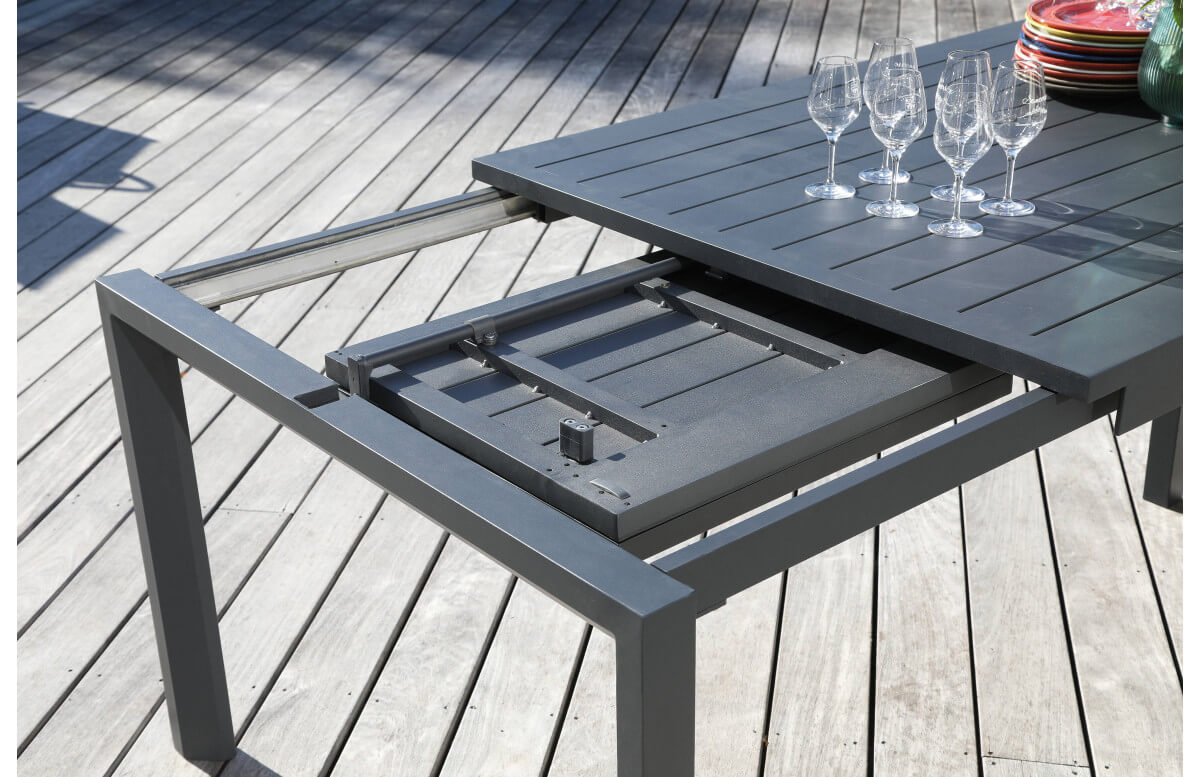 Table de jardin extensible en aluminium 8-14 personnes - ELENA II graphite - ProLoisirs Table de jardin extensible en aluminium 8-14 personnes - ELENA II graphite - ProLoisirs
