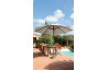 Parasol de jardin rond en bois et polyester - ProLoisirs