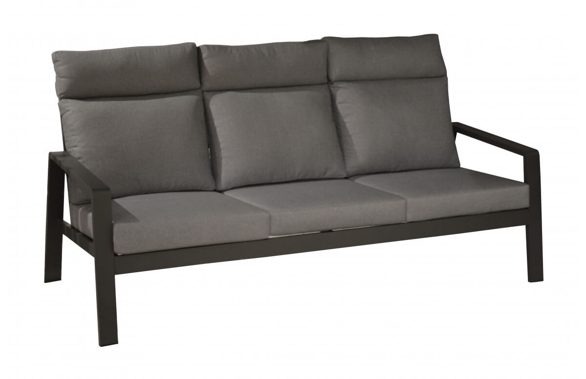Canape 3 pl fixe avec coussins 201x93x85 cm en aluminium 3 personnes - Le Marseille gris - ProLoisirs Canape 3 pl fixe avec coussins 201x93x85 cm en aluminium 3 personnes - Le Marseille gris - ProLoisirs