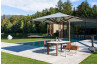 Parasol de jardin carré déporté inclinable avec ressort gaz Pan 2m50 - Crema Outdoor