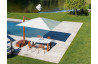 Parasol de jardin carré déporté inclinable avec ressort gaz Pan 2m50 - Crema Outdoor