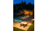 Parasol de jardin carré déporté inclinable avec ressort gaz Pan 2m50 - Crema Outdoor