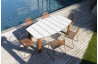 Ensemble table et fauteuils de jardin empilables en aluminium et HPL 6 personnes Sileno/silva- Crema Outdoor