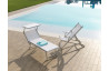 Bain de soleil design Ulisse VIP en aluminium et textilène avec brise soleil - Crema Outdoor