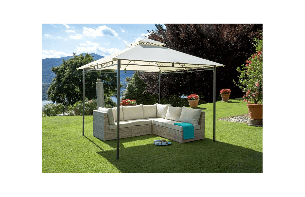 Tonnelle carrée Easy ouverture téléscopique grise 8,4 m² - Tonnelle et  pergola - Mobilier de jardin - Jardin et Plein air